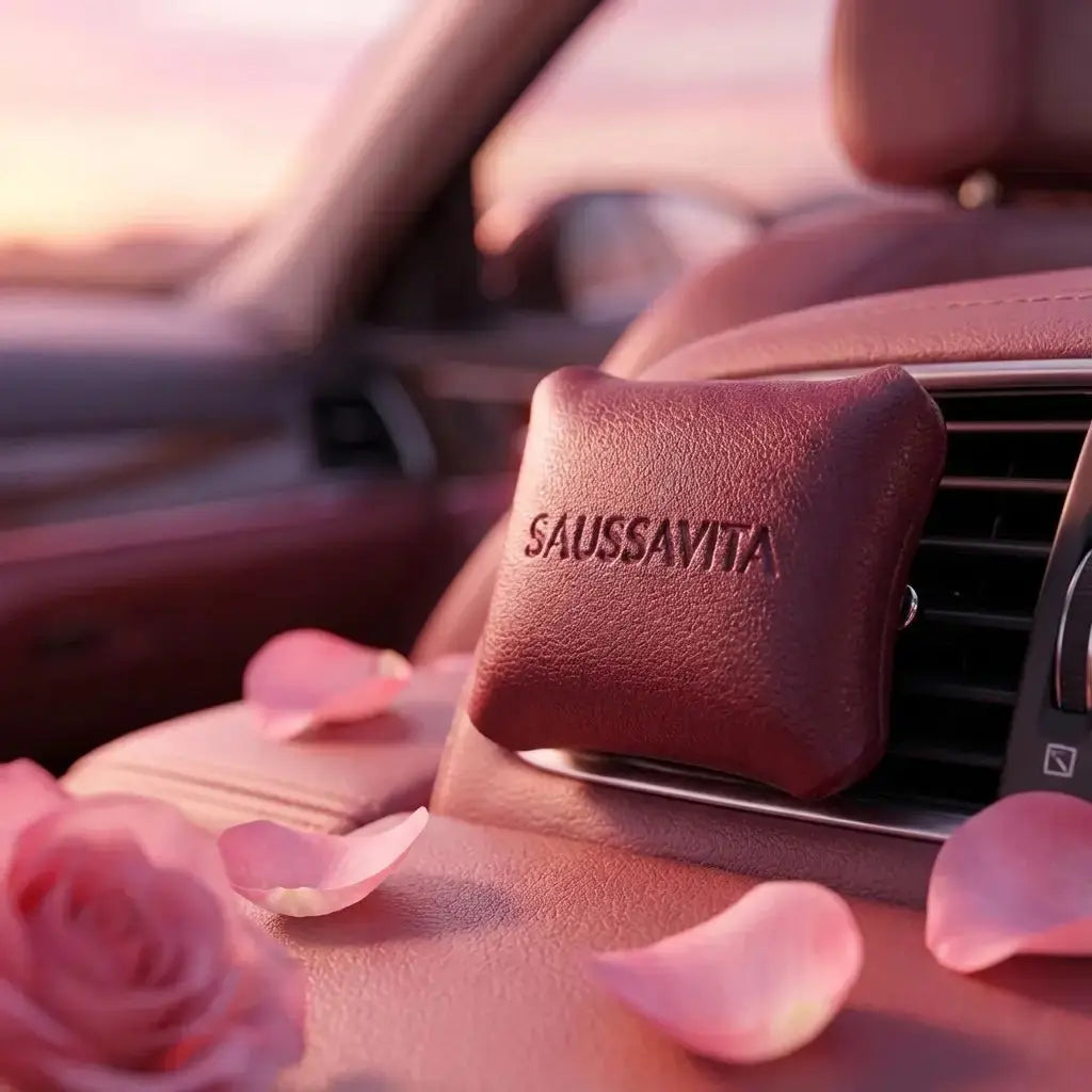 Leather car diffuser in a car interior