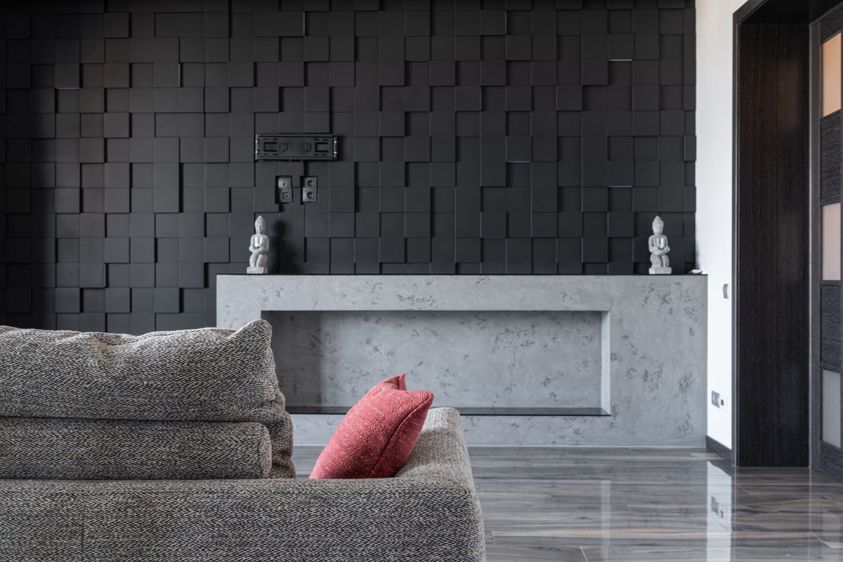 Reed diffuser styled in a living room