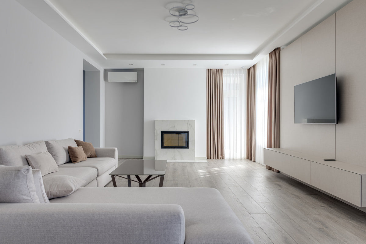 Reed diffuser styled in a living room