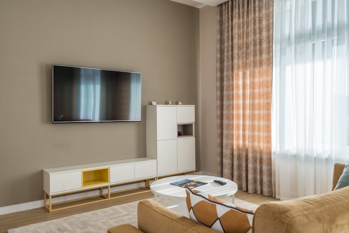 Reed diffuser styled in a living room